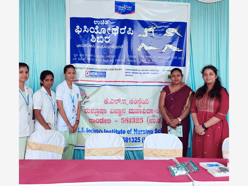 Final year student attended Physiotherapy camp at KLEs Institute of Nursing Sciences